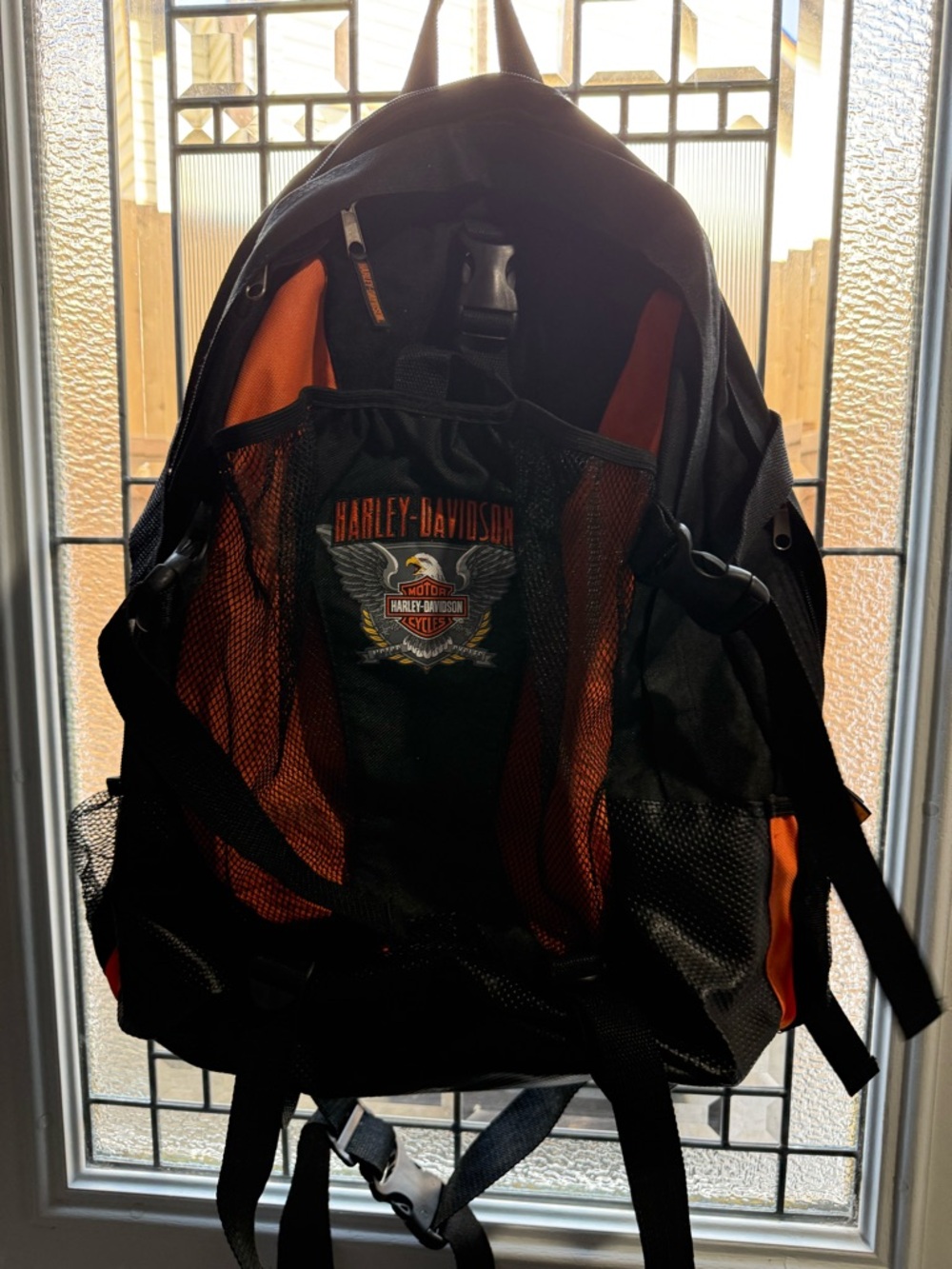 Harley-Davidson Black and Orange Men's Logo Backpack